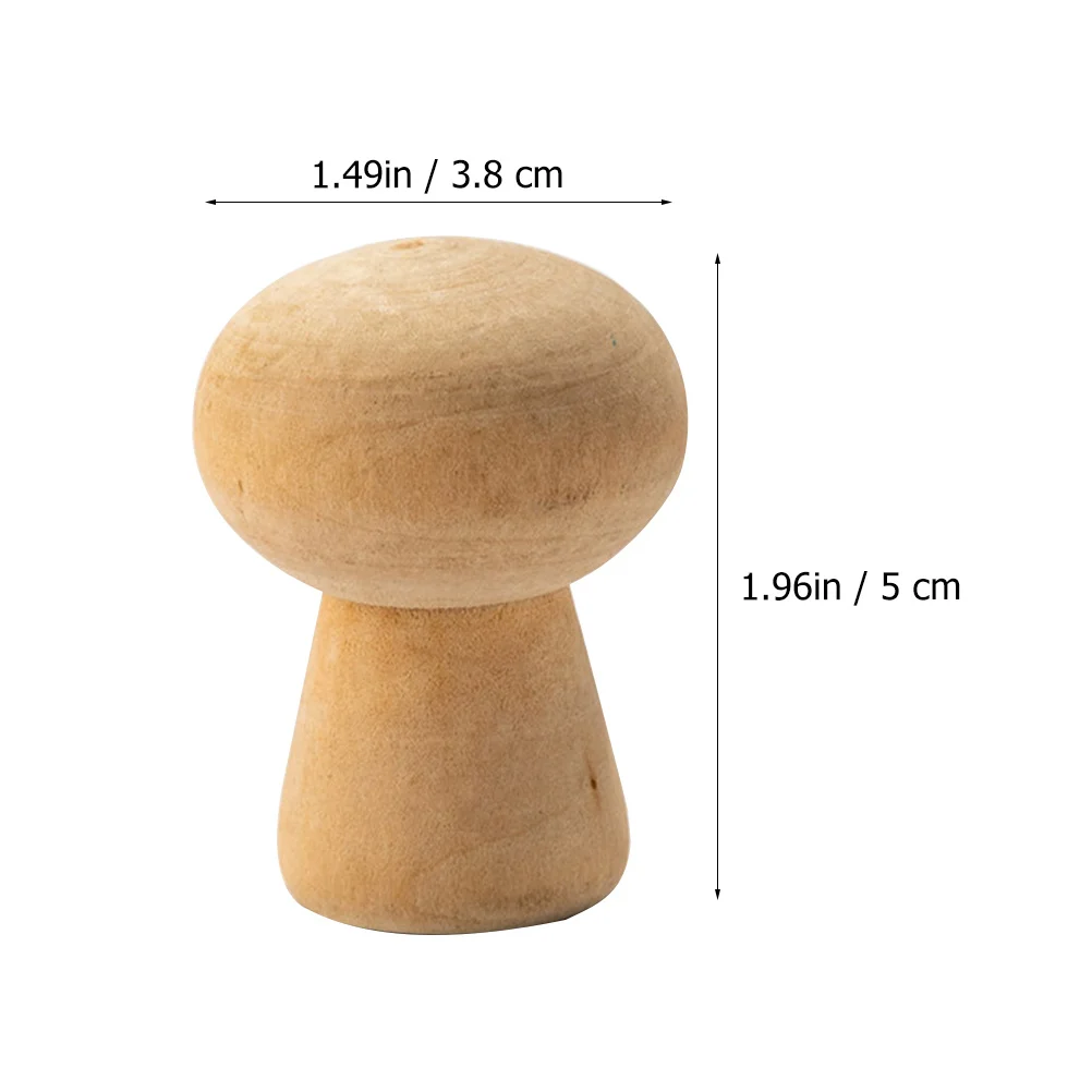 20 pièces en bois naturel en forme de champignon inachevé bricolage Graffiti enfants dessin éducatif bureau parure jouets en bois
