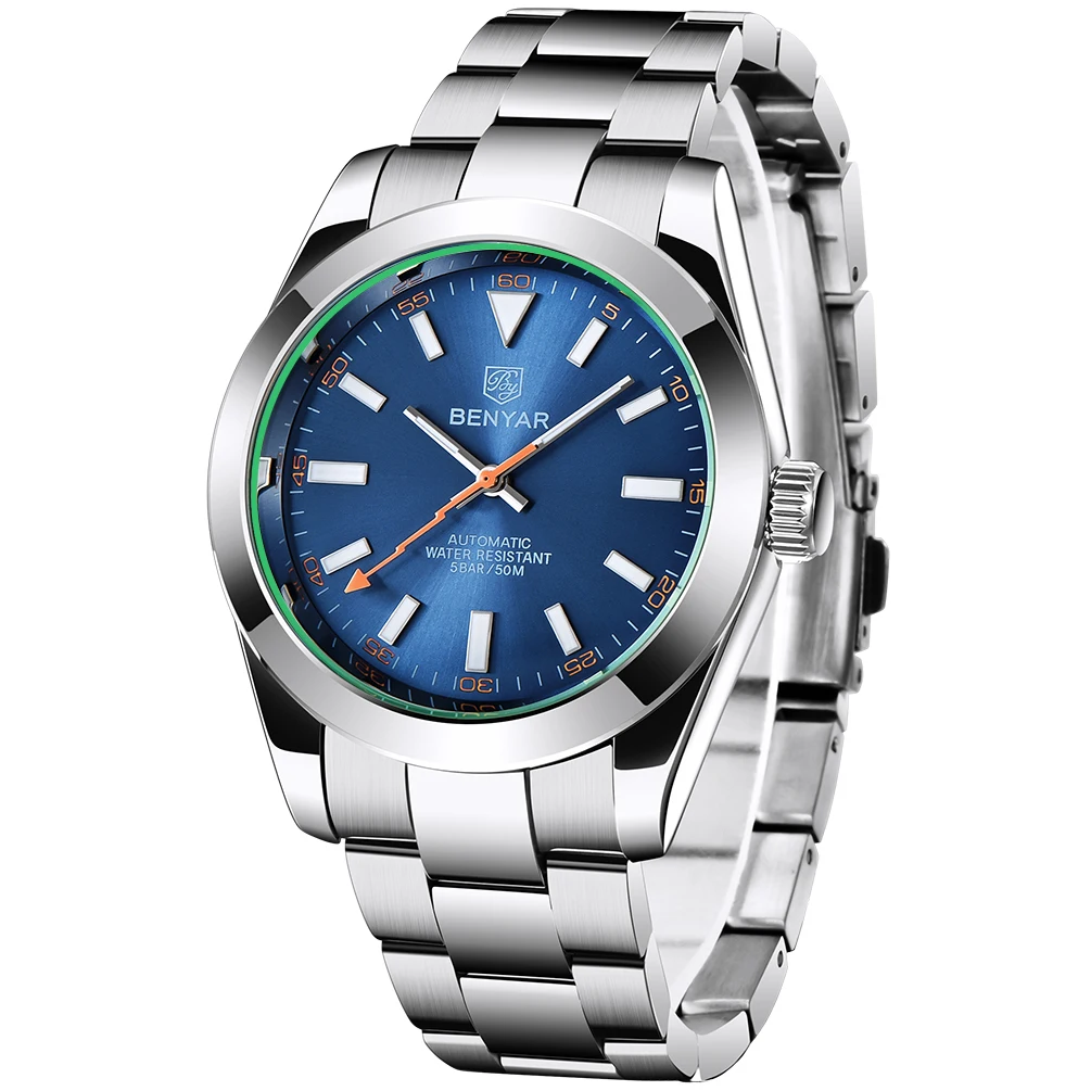 Benyar 5176 Men's Automatic Mechanical Watch Luxury Business Watch Waterproof 50M Night Light Fashion Watch