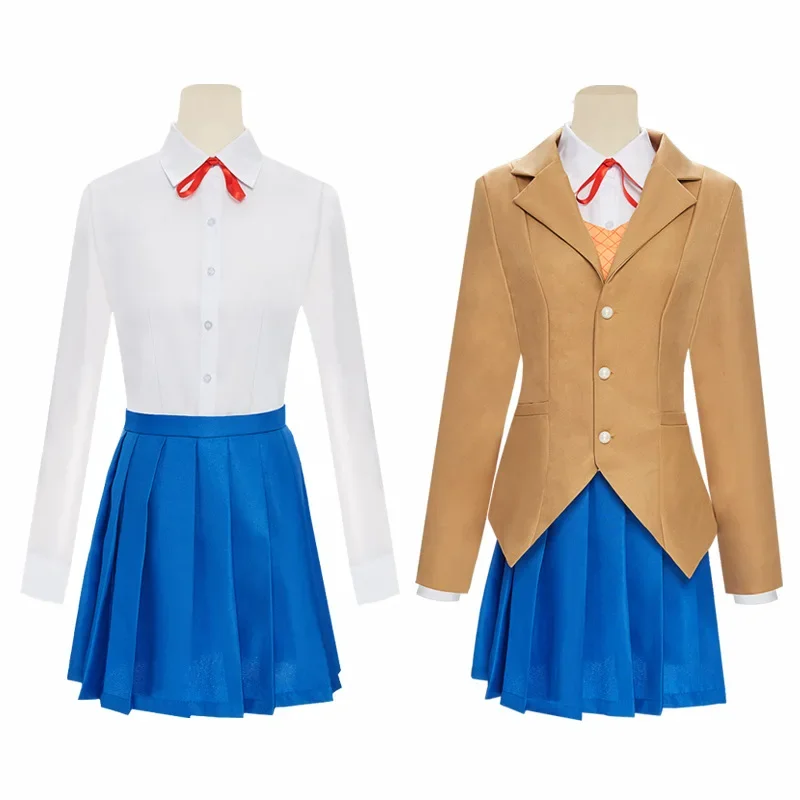 Anime Doki Doki Letterature Club Monika Cosplay Sayori Yuri Natsuki Costume Cosplay Ragazza della scuola Uniforme da donna