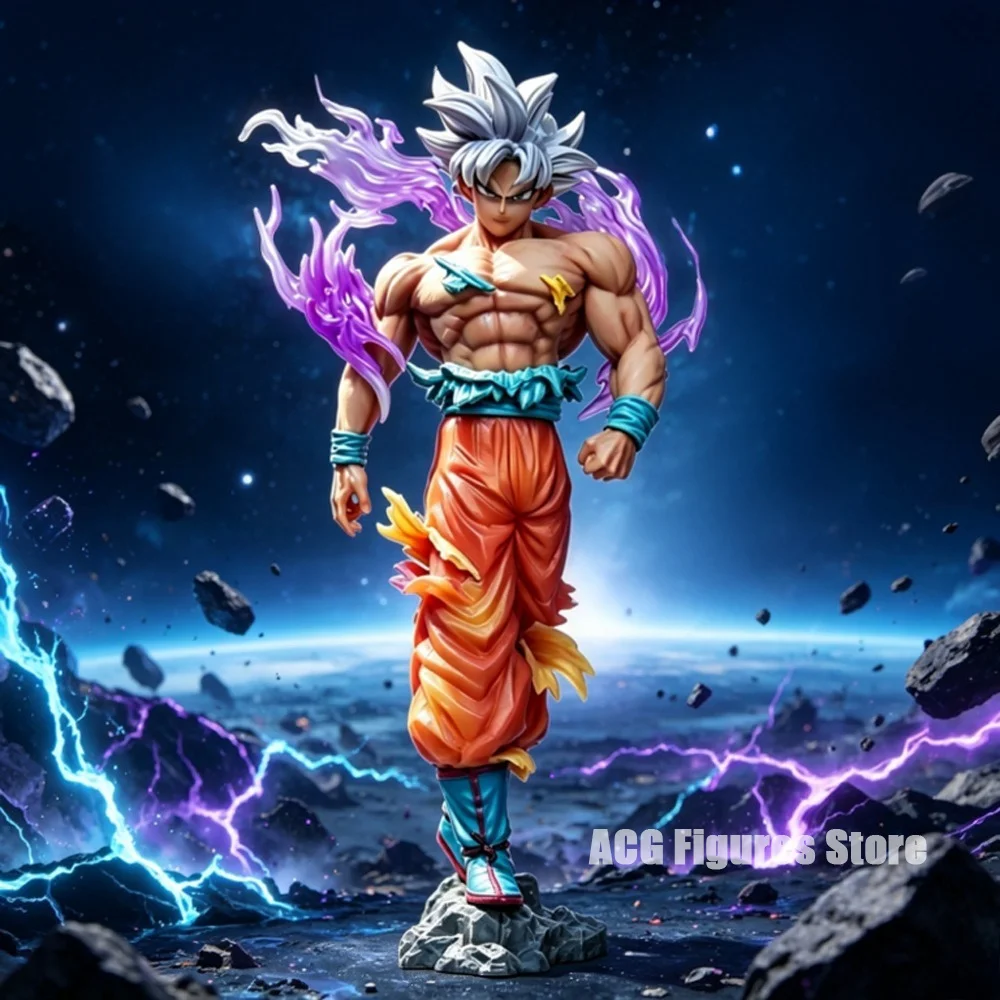 16,5 cm Anime Dragon Ball Super Son Goku Ultra Instinct Figur Weißhaariger Goku PVC-Modell Spielzeug Tischdekoration Sammlerstück Geschenk