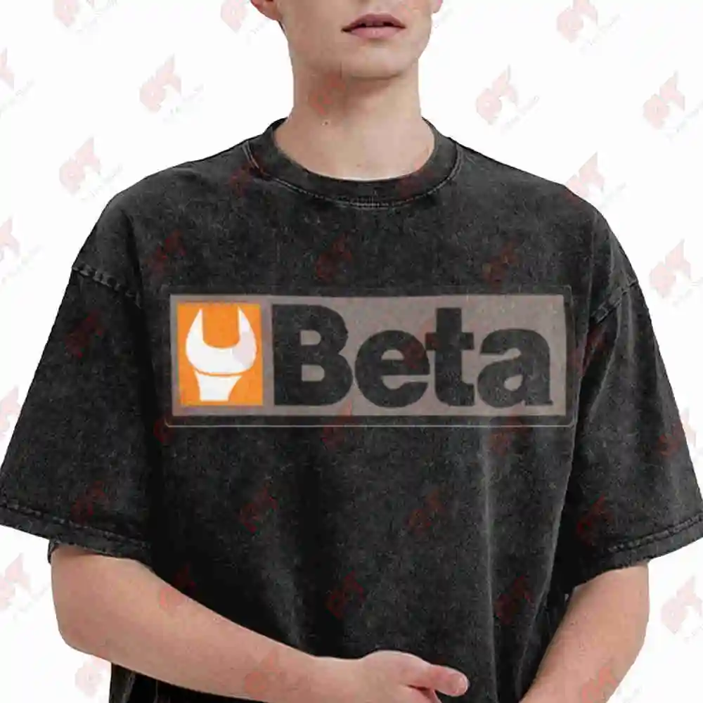Beta Logo Tech Gamers Vintage Washed Tee Pure Cotton T-Shirt