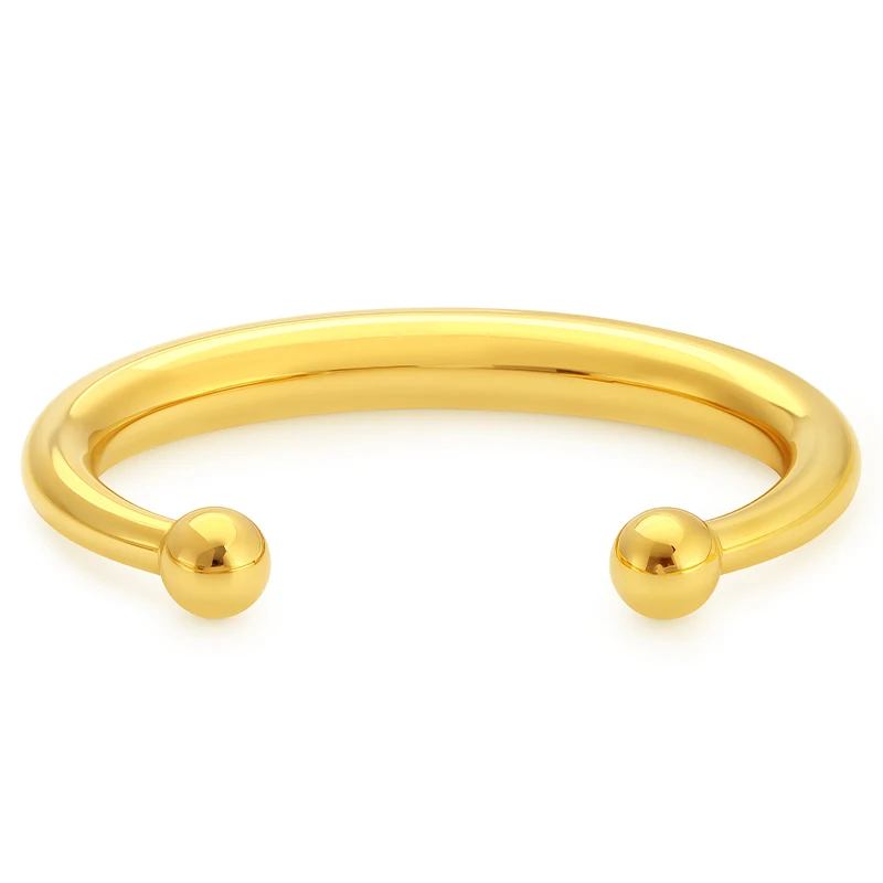 

MEHOPE Stainless Steel Smooth Open Cuff Bangle, Pulsera de Acero Inoxidable, Gold Tone Minimalist Statement Bracelet