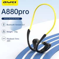 Awei A880Pro Neckband Sports Headset 6.0 Noise Canceling Earbuds Hifi Wireless Bluetooth Headphones Open Earpods In-ear Earphone