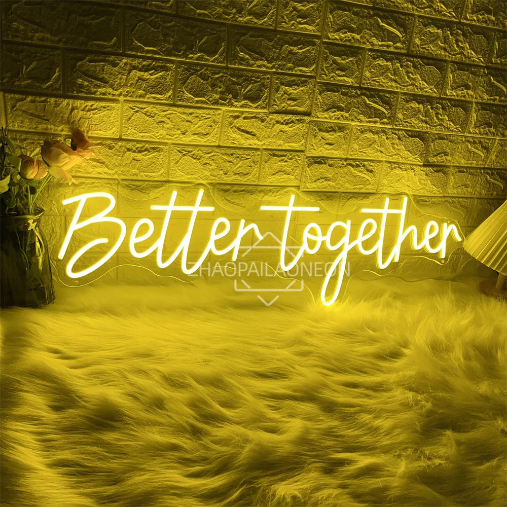 Better Together Neon Led Sign Wedding Party Room Wall Decor Better Together neon Lights USB Wedding Bedroom Decoration Signs