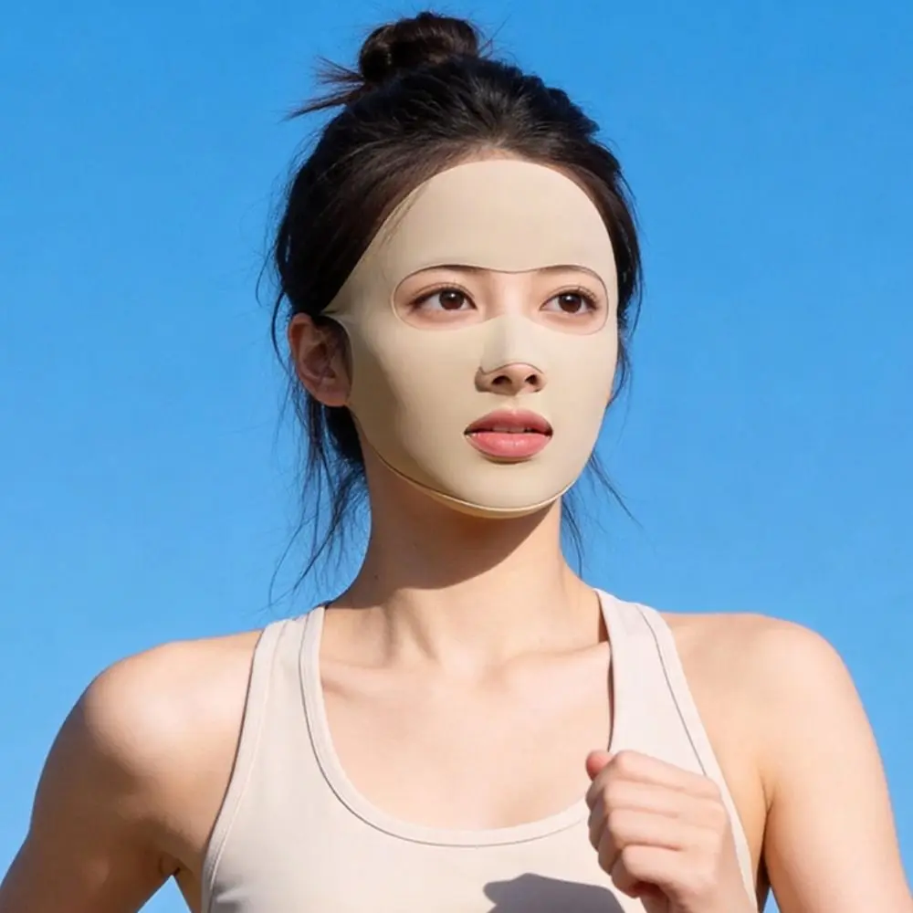 

Elastic Summer Ice Silk Mask Thin Sunshade Sunscreen Mask Solid Color Sunscreen Veil Face Gini Mask Fishing