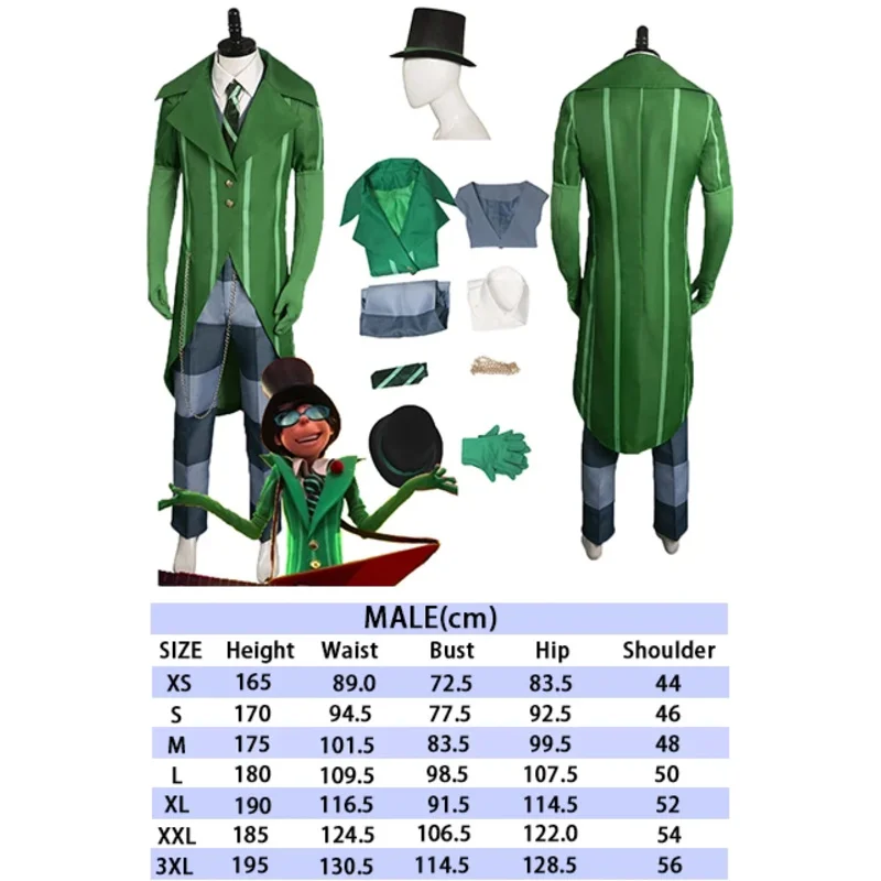 Película Dr. Seuss' Cos The Lorax Villain Onceler disfraz de Cosplay traje verde trajes Halloween carnaval traje para hombres juego de rol