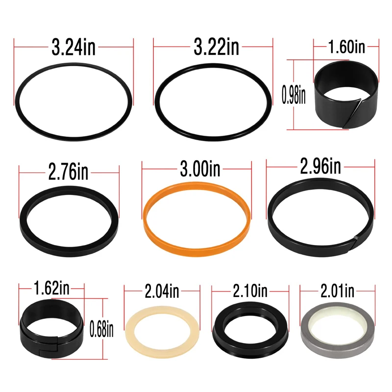 (1.5” Rod & 3” Bore ) Hydraulic Cylinder Seal Kit G109452 For Case 350/B 450/B 480/C/E 580C/D/E 550G Loader Bucket Tilt