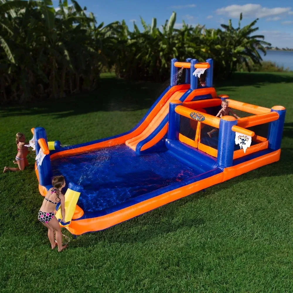 

20 x 12 Playhouses Huge Wet/Dry Bounce House Water Park, Blower - Slide, Climbing Wall, Tunnel - Cannons