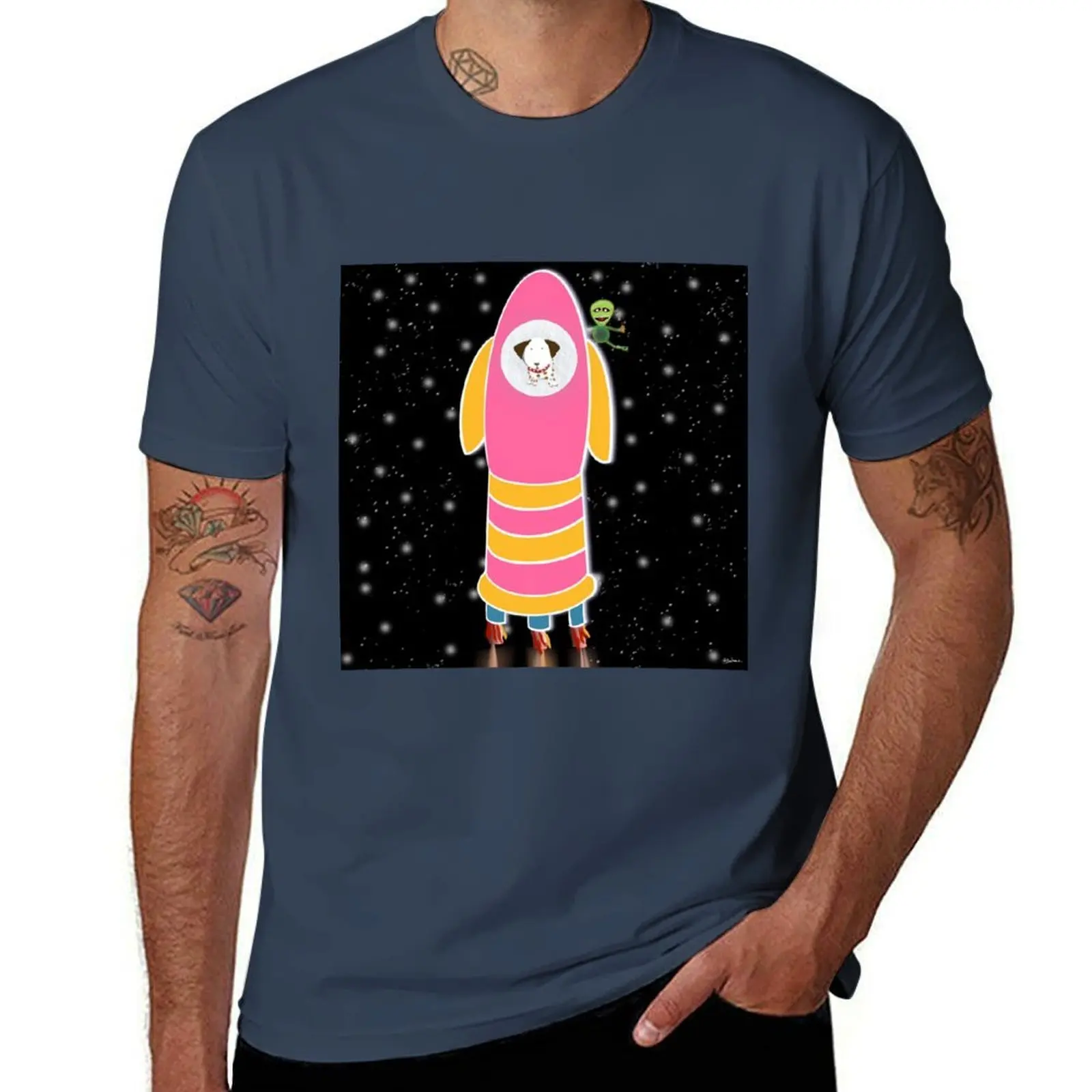 Space Craft T-Shirt Basic Casual Wear Short Sleeve Top