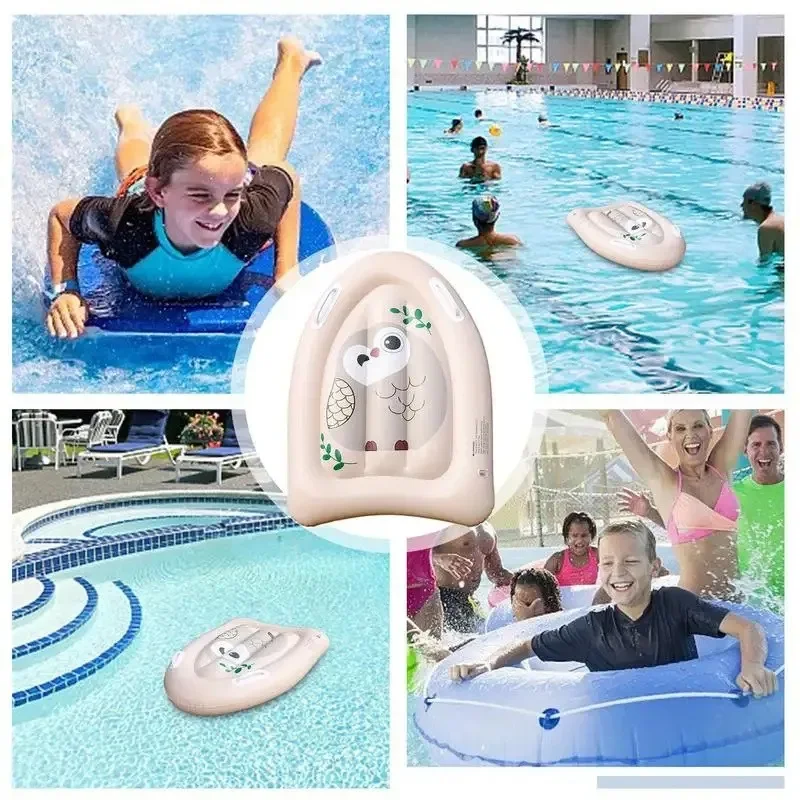 Kinder Sommer Aufblasbare Spielzeug Eule Bär PVC Verdickt Surfbrett Schwimmen Float Lounge Stuhl Im Freien Tragbare Pool Wasser Spielzeug