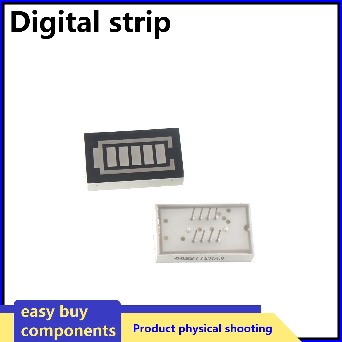 

5-cell battery digital tube, 5-segment power display digital tube light bar 3118, red, green, blue and white dual color