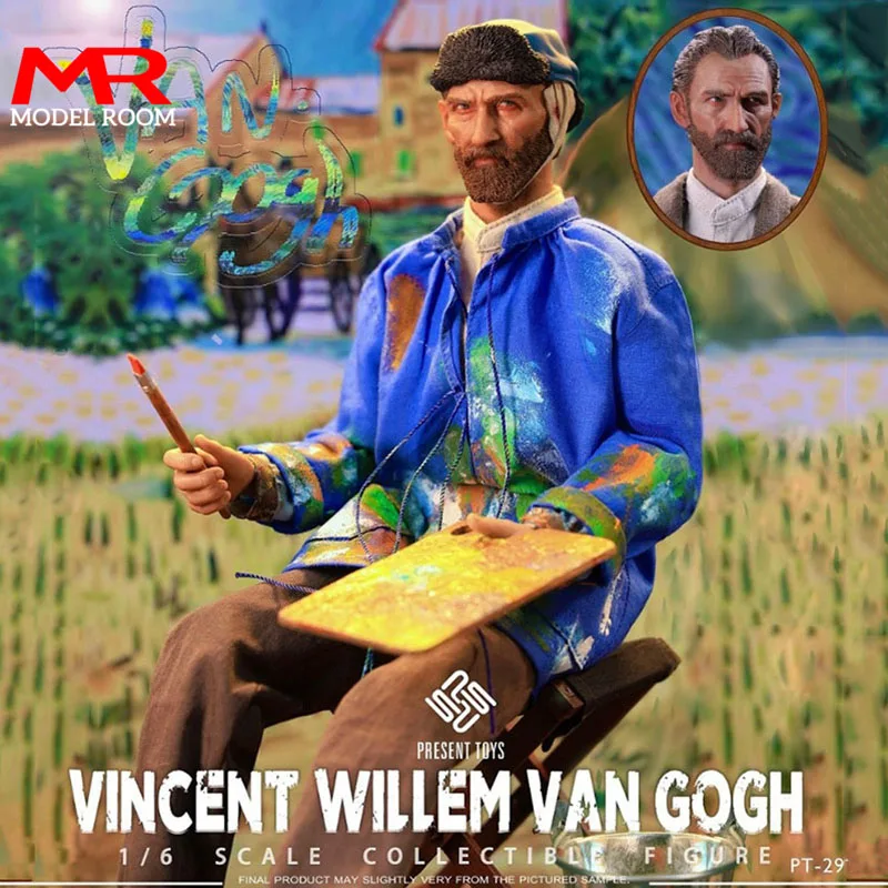 In Stock PRESENT TOYS PT-sp29 1/6 Vincent Willem Van Gogh Figure Model 12'' Male Soldier Action Doll Full Set Collectible Toy