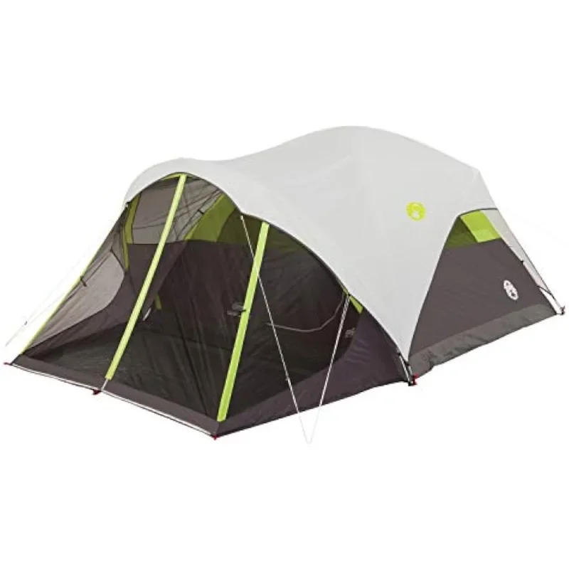 Steel Creek Fast Pitch Dome Camping Tent with Screened Porch, 6-Person Tent Includes Pre-Attached Poles