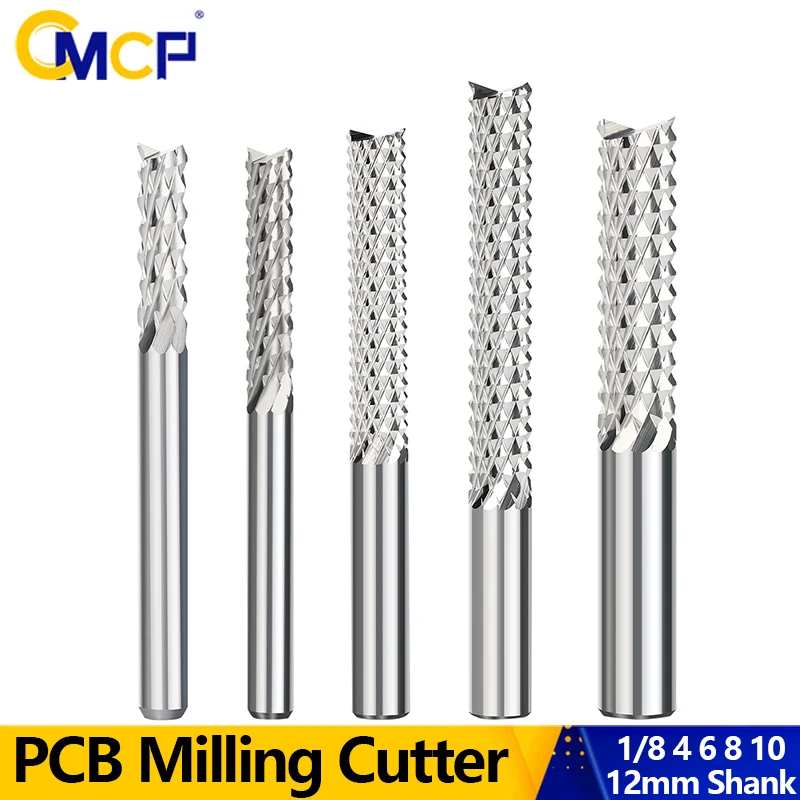 

CMCP PCB Milling Cutter Corn End Mill Shank 1/8 4 6 8 10 12mm Carbide End Mill CNC Cutting Milling Tools Router Bit