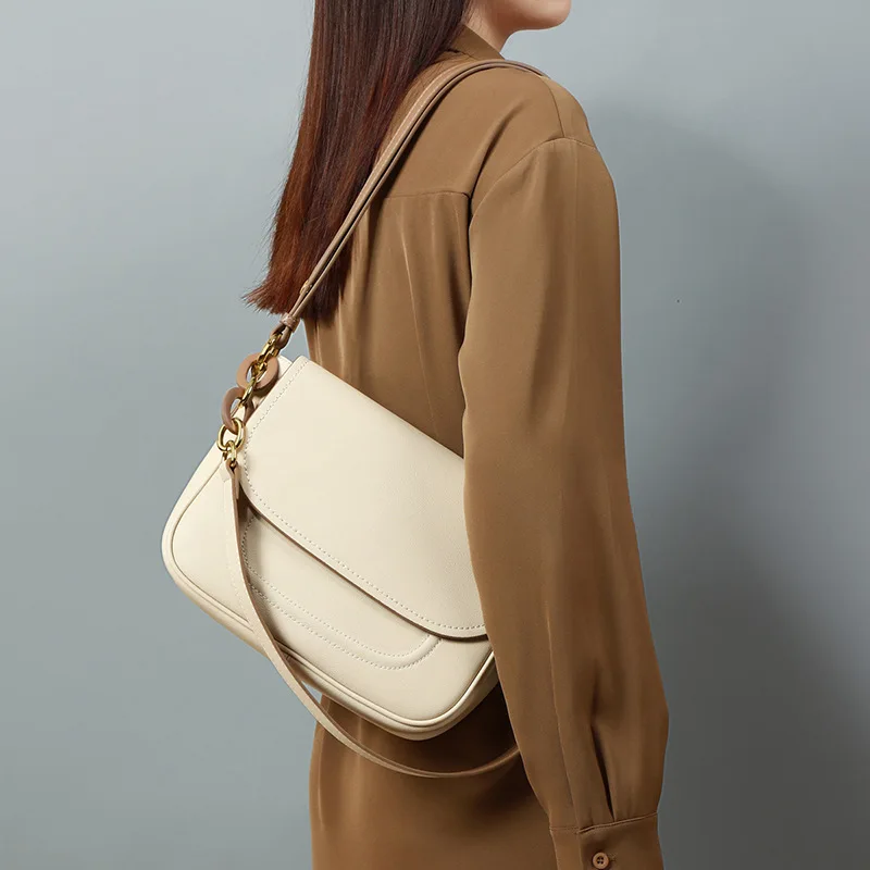 

2023 New Arrival Women's Genuine Leather Shoulder Crossbody Bag Fashionable and Versatile Underarm Saddlebag