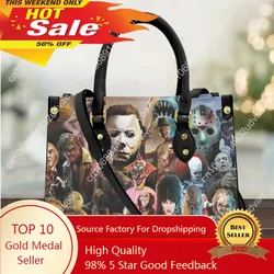 Hot Horror Movie Print Women Handbags Mini Messenger Bags Top-handle Vintage Crossbody Bags for Female Leather Totes Bolsa Mujer