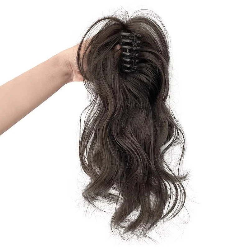 1 قطعة شعر مستعار ذيل حصان أنثى محاكاة الشعر الاستيلاء على كليب عالية الجمجمة فتاة حيوية مصبوغ شلال نصف ربط الشعر المجعد #5