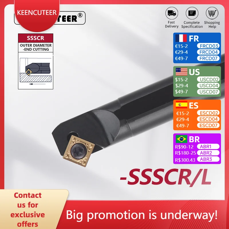 

Internal turning tool S12M-SSSCR09 S14N-SSSCR09 S16Q-SSSCR09 S20R-SSSCR09 S25S-SSSCR09 Lathe Turning CNC Cutting Tool Cutter Bar