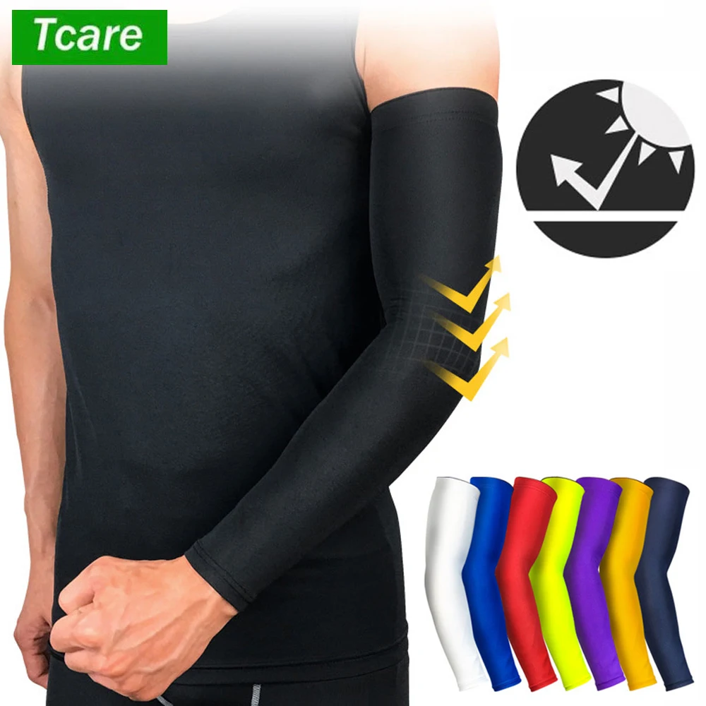 

Tcare 1Pcs Sports Arm Compression Sleeve Basketball Cycling Arm Warmer Summer Running UV Protection Volleyball Sunscreen Bands