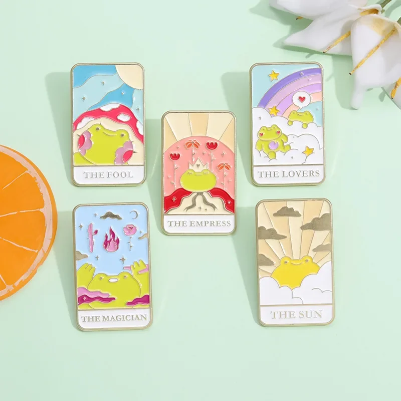 Japan cute frog Tarot Enamel Pin Anime Cute Lapel Pins Brooch bags Jeans Badges Brooches for Clothing Badges Cute Adorn Jewery
