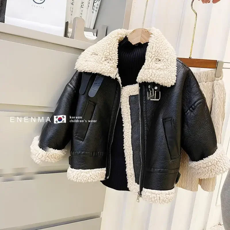 Korean Version Winter Coats 2024 Outerwear Girls Warm Fleece Jacket Baby Girls Jackets for Autumn Winter Children Clothing TY88