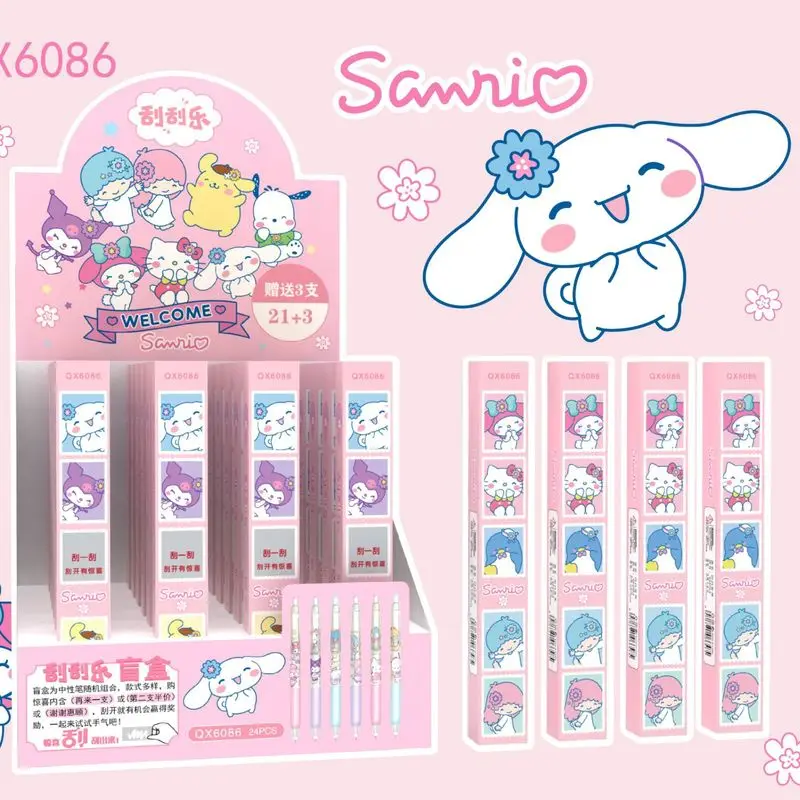 Sanrio neue Cartoon Scratch-Off Blind Box Stift Gel Stift Presse Wasser Stift Kawaii Blind Box Gel Stift Schüler Schule liefert Geschenke.