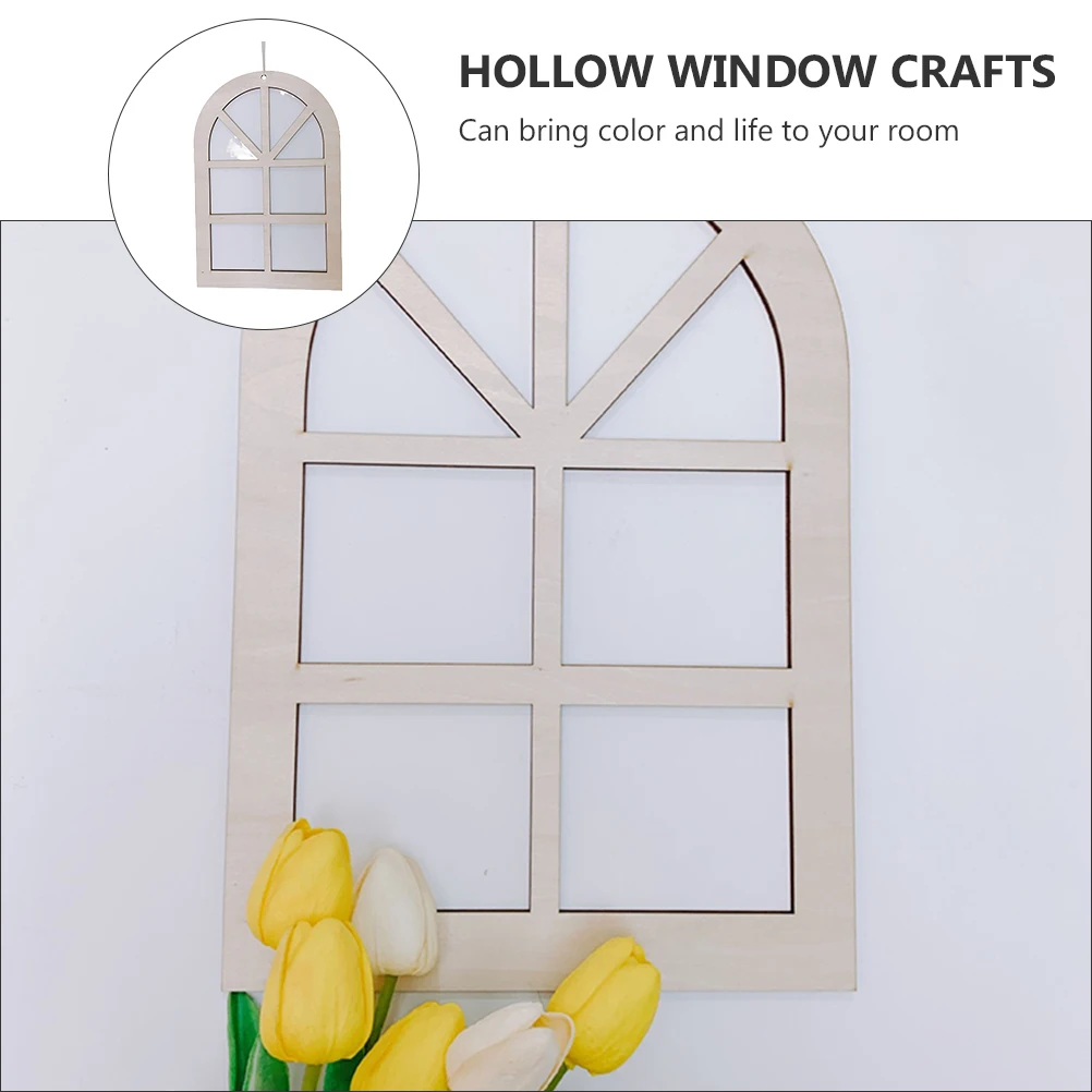 

Wooden Wall Decor Hollow Window Crafts Nordic Style Home Hanging Kids Room Photo Props Safe Round Pendant