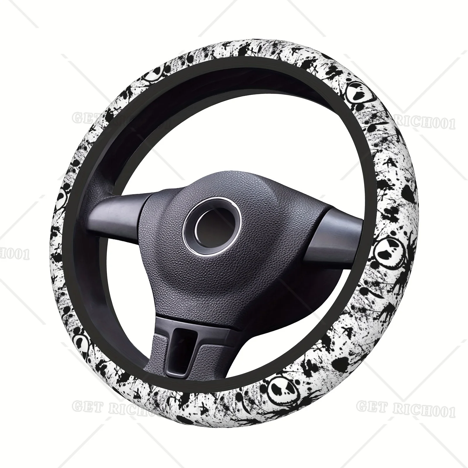 Christmas Horror Steering Wheel Cover Universal 15Inch Men Women Car Accessories Christmas Steering Wheel Cover One Size