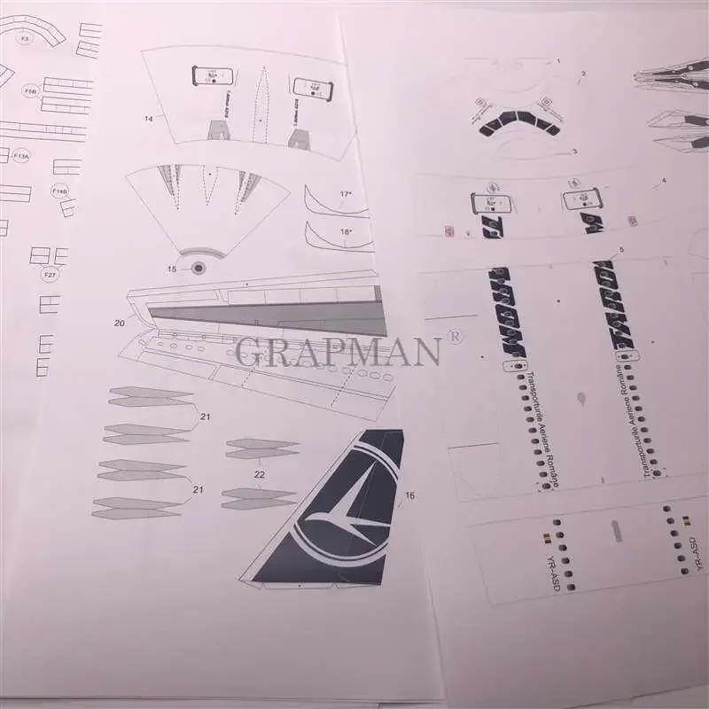 Airbus A318 Tarom 3D Paper Model DIY Handmade Toy