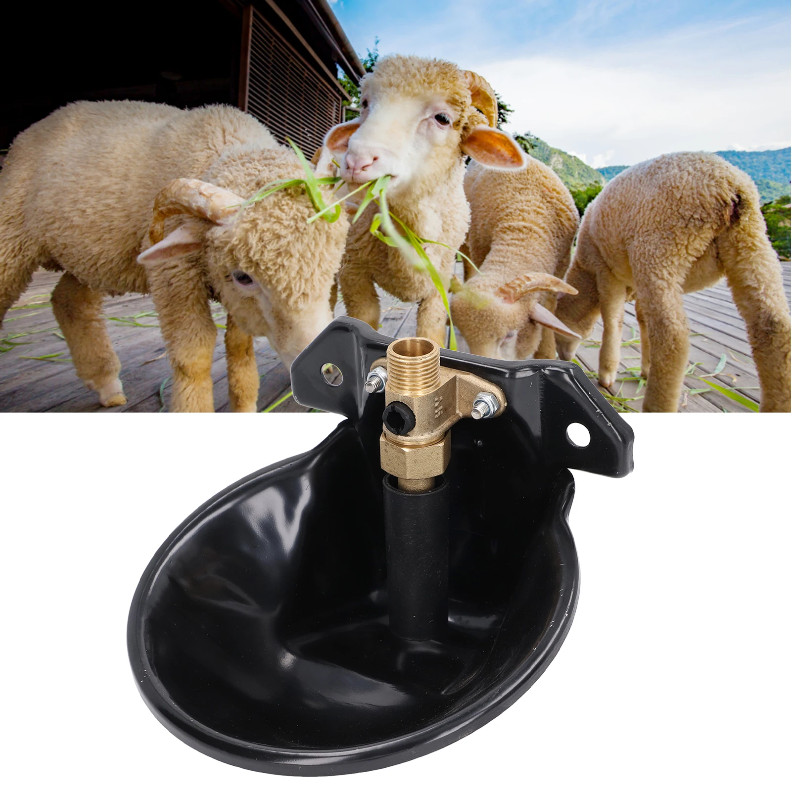 ZZK40 Sheep Water Bowl Stainless Steel Copper Valve Touch Switch Thickened Automatic Goats Drinking Waterer for Farm