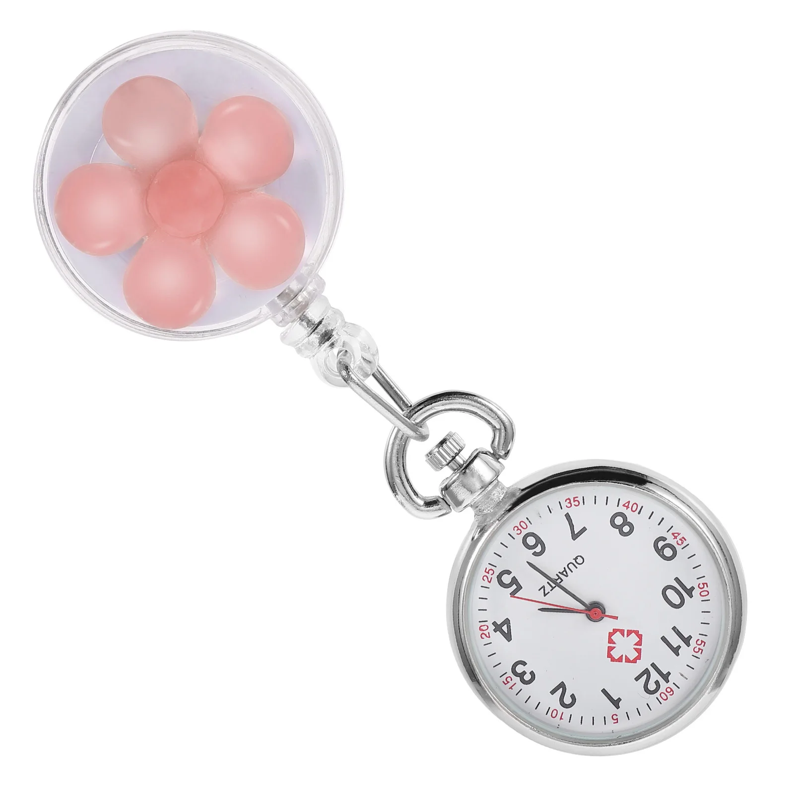 

Cute Flower Clip on Nurse Watch Lightweight Durable Hanging Fob Quartz Portable Nurse Watches Quartz Watch Lapel Watches