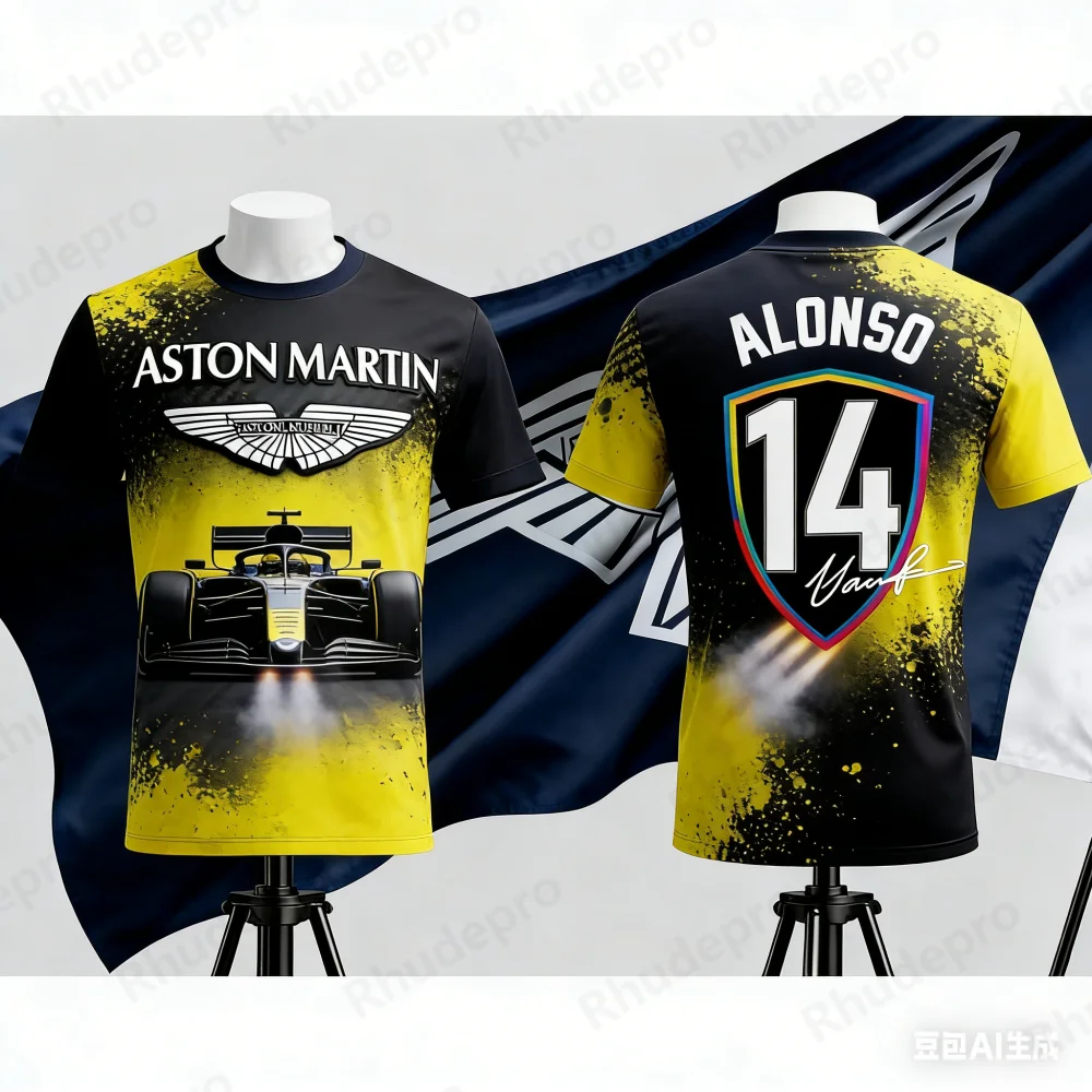 

Aston Martin 2026 T-Shirt Fernando Alonso No. 14 Gym Shirt Spanish Racers Team Racing Quick Drying Classic Retro Edition Jersey