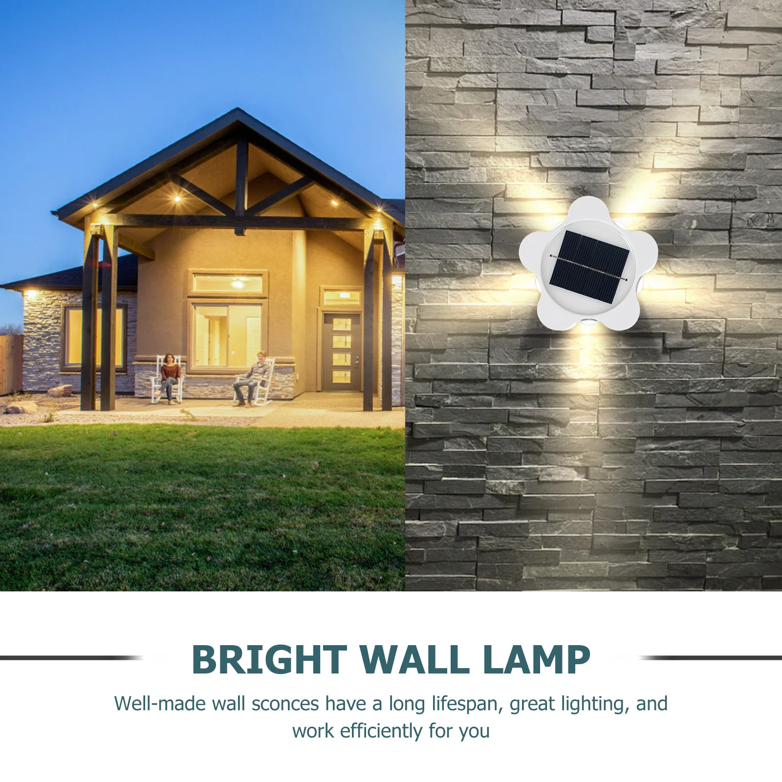 

1Pcs Solar Wall Lamp Durable ABS Pc Material LED Solar Night Light Energy Saving Outdoor Lighting for Patio Garden Flower Bed