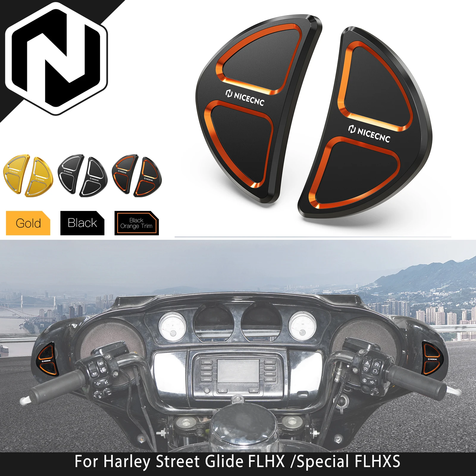 

NICECNC Fairing Mirror Hole Plugs Covers For Harley Street Glide FLHX /Special FLHXS 2014-2023 ST FLHXST 22-23 CVO FLHXSE 15-22