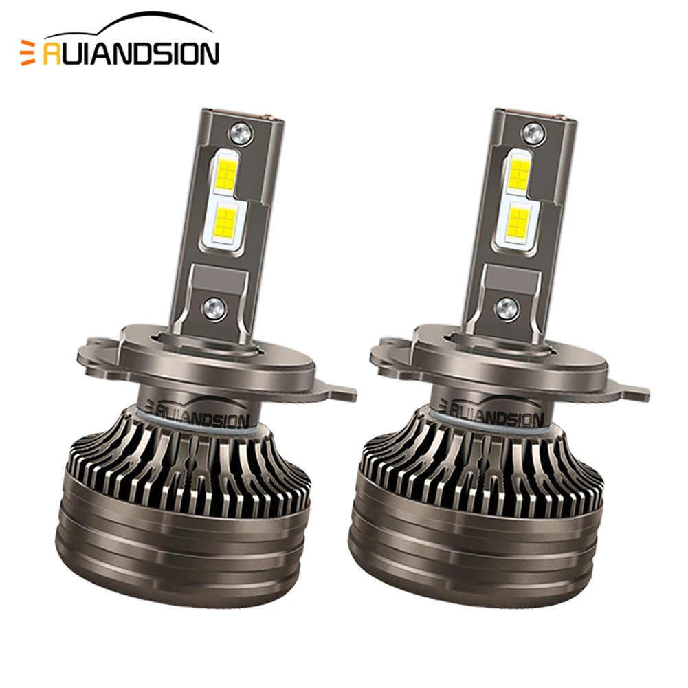 Ruiandsion 2PCS H4 LED Car Headlight Fog Light 10-80V With Cooling Fan For Truck Off-Road UTV For Toyota Hilux For Nissan Navara