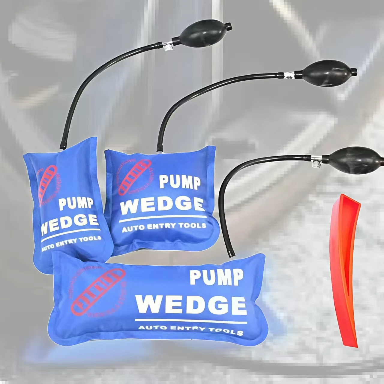 Schlosserwerkzeug Luftkeil-Set, 3 Größen, Blau mit Rotem Keil, zum Öffnen von Autotüren und Fenstern, Professionelles Öffnungswerkzeug – Detail 1