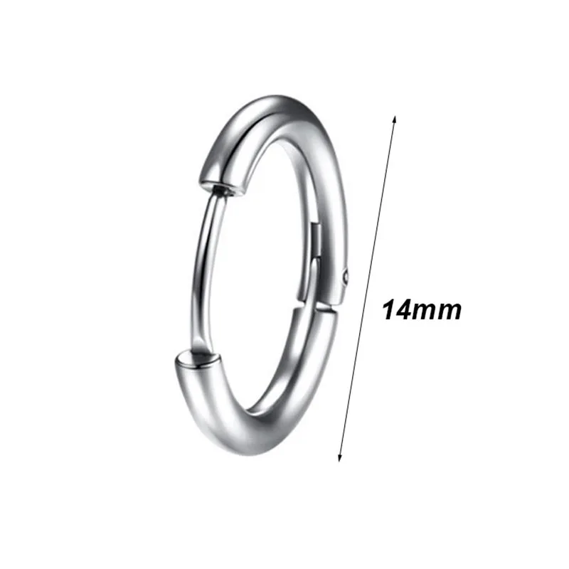 10/12/14mm Kpop Titanium Hoop Earrings for Men Women Round Circle Ear Ring Hypoallergenic Cartilage Piercings Jewelry wholesale - view 6
