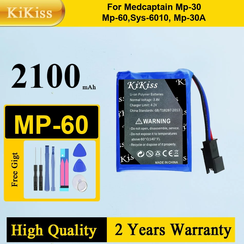 

2100Mah Kikiss Battery MP-60 For Medcaptain MP-30 SYS-6010 MP-30A