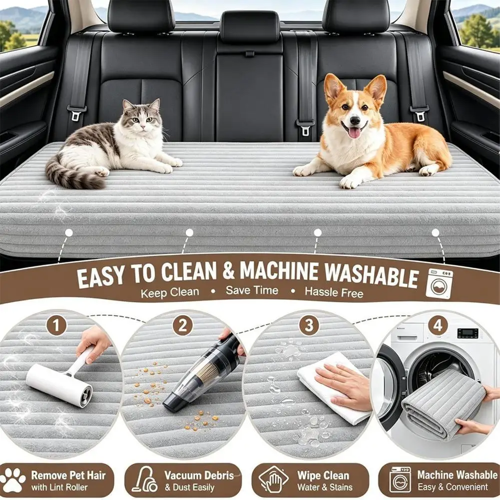 Car Rear Seat Pet Cover Dog Mat Waterproof Nonslip Backseat Protector Hammock Vehicles Suv Sedan Truck Travel Pet Bed Cushion