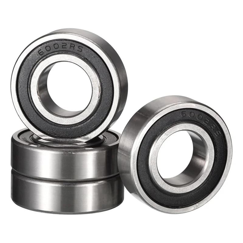 6002-2RS Deep Groove Ball Bearings, ID 15mm x OD 32mm x Width 9mm Double Rubber Sealed Ball Bearing Chrome Steel  4pcs