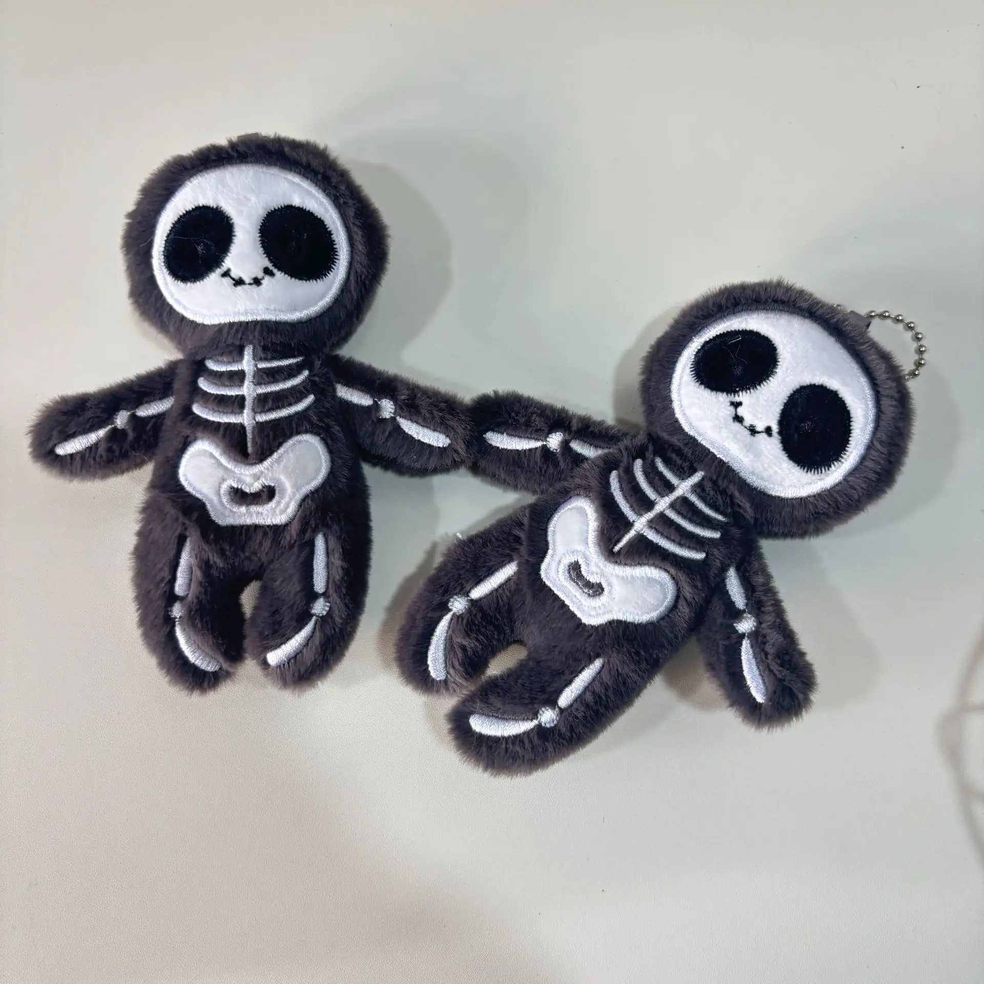 Cartoon Halloween Skeleton Plush Toy Bag Pendant Keychain Creative Children Halloween Spoof Gift Cute Skeleton Keyring