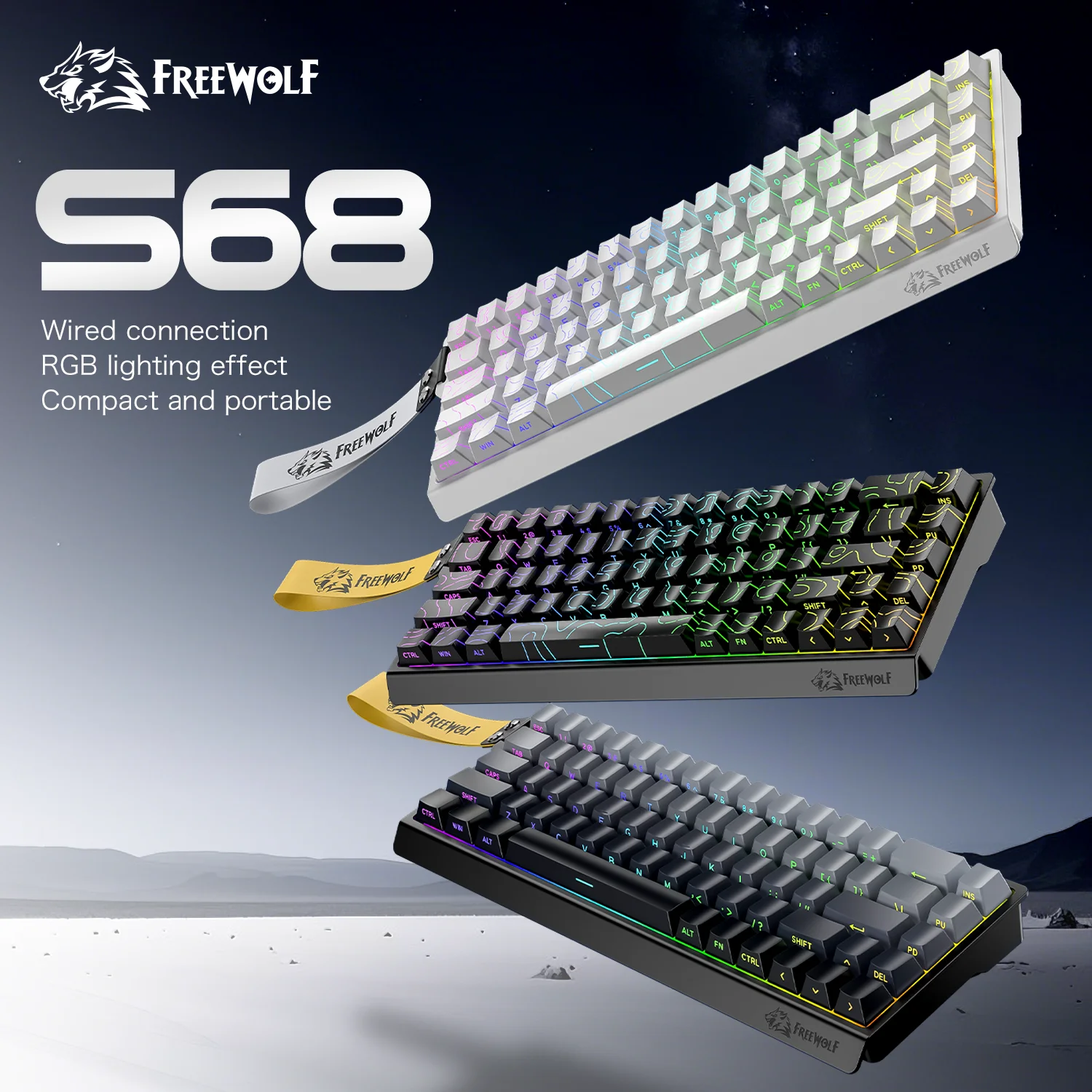 FREEWOLF S68 有線ゲーミングメンブレンキーボード - Anti-Ghosting Keyboard のレビューと価格