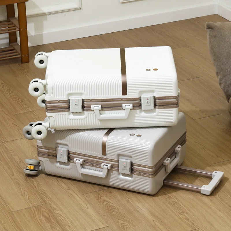 Aluminium-Trolley-Koffer mit Zuggriff, große Kapazität, flugzeugtauglich, mit Zahlenschloss