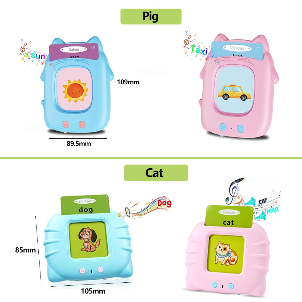 Máquina de aprendizagem de cartões flash falantes para crianças inglês/espanhol/italiano/árabe áudio brinquedo educacional precoce presente