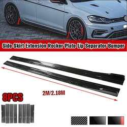 Universal 2m/2.18m Car Side Skirt Extension Splitter Bumper Racing Side Wing Bumper Lip Side Spoiler For Audi BMW Toyota Honda