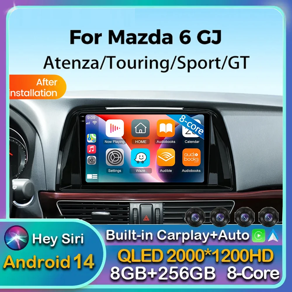 Android 14 Carplay Auto Car radio For Mazda 6 GJ Atenza 2012 2013 2014 2015 2016 2017 Car multimedia video player GPS Navigation