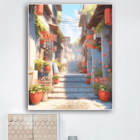 YIJIE Painting By Numbers Landscape Streets And Alleys DIY HandPainted Oil Painting Canvas Colouring Unique Gift Home Decorate