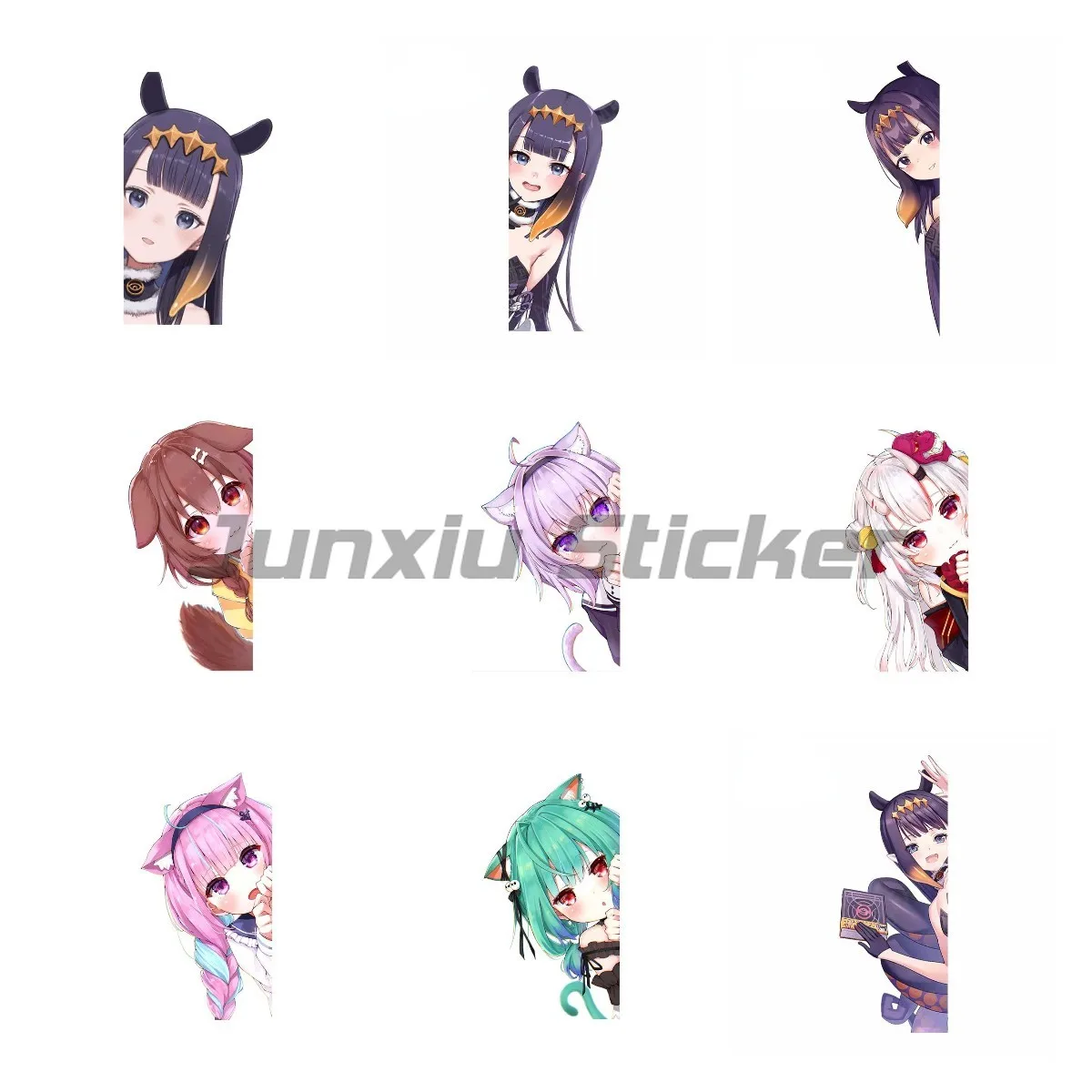 Peep Cartoon Beauty Car Stickers Vinyl Car Wrap Decal Waterproof Campervan Motorcycle RV Motorcycle Decals Vinyl Sticker