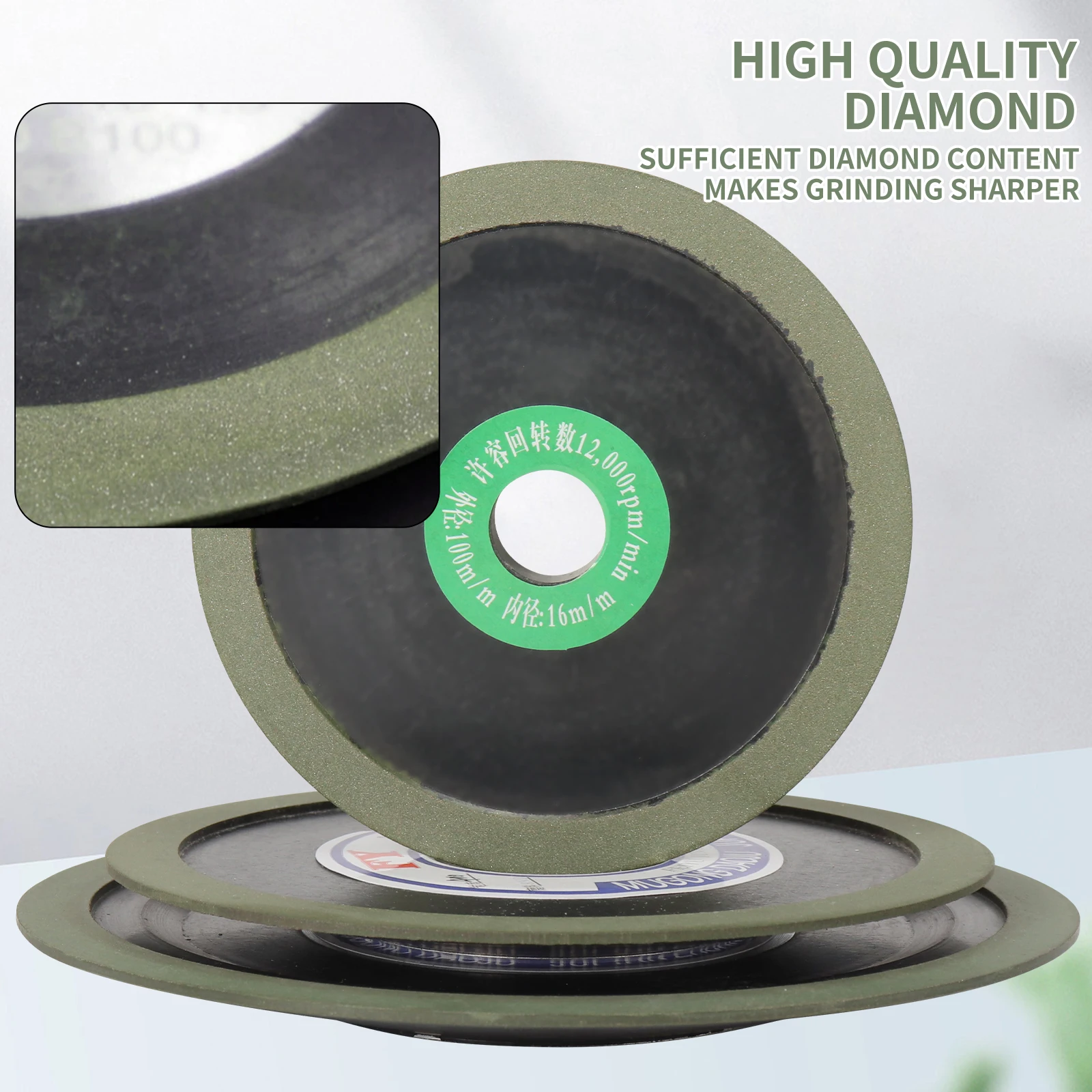 Bakelite Diamond Grinding Wheel Disc Circle 125mm/150mm for Tungsten Steel Milling Cutter Tool Sharpener Grinder