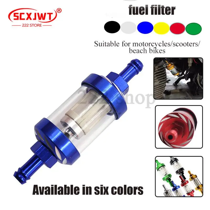 

8mm CNC Aluminum Alloy Glass Gas Fuel Oil Filter Moto for Dirt Pit Bike 125/140/150/160cc CRF70 90 110 TTR100 110 KLX65